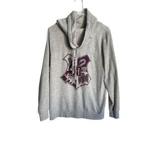 Harry Potter Womens Grey Long Sleeve Hogwarts Crest Pullover Sweatshirt Size XL